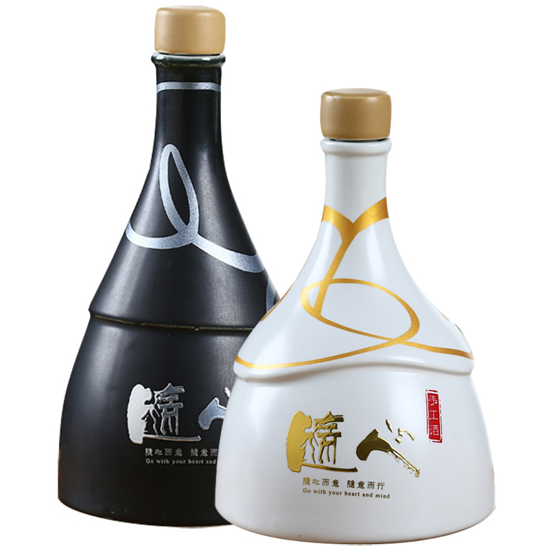 Creative ceramic bottle 1 kg pack of jingdezhen ceramic household hip flask seal wine bottle wine bottle is empty place