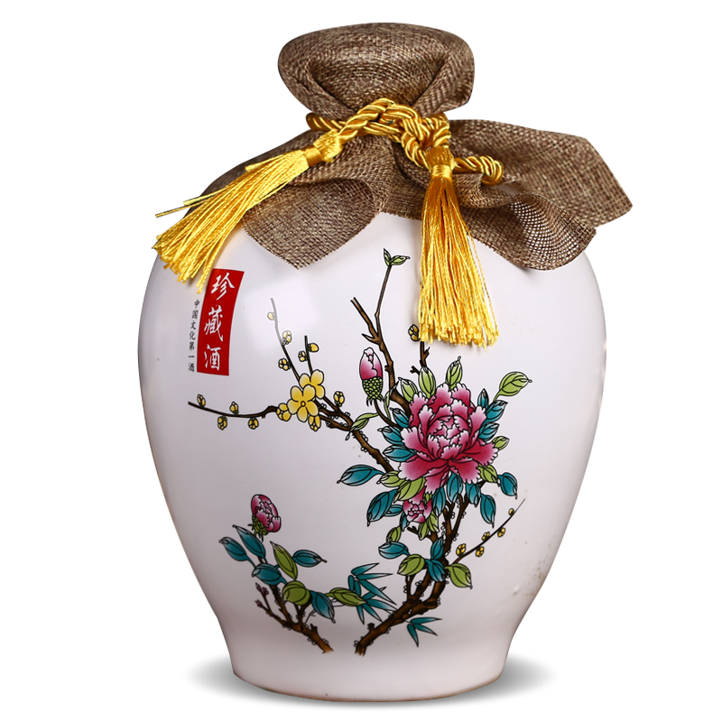 Jingdezhen ceramic bottle is empty bottle 1 catty 2 jins 5 jins 10 jins home jar jar sealed jar of wine furnishing articles