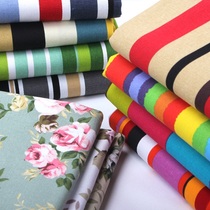 Canvas fabric Sofa fabric thickened cotton tablecloth Floral fabric Striped curtain pillow Rough cloth cloth head clearance