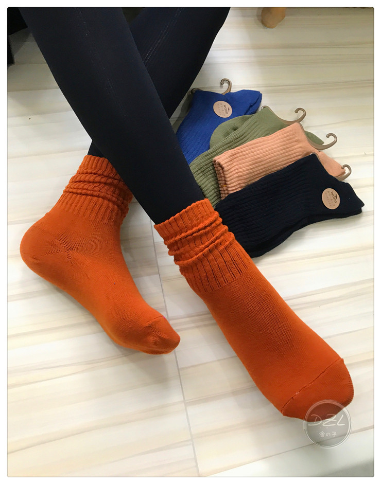 舍の予日系堆堆袜纯棉原宿中筒袜棉秋冬厚款女袜子_7折现价9.9元
