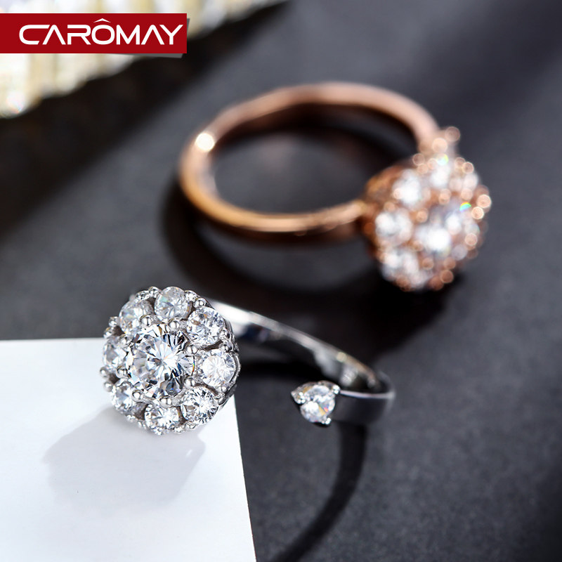 冷淡风开口戒指女简约韩国网红抖音旋转食指指