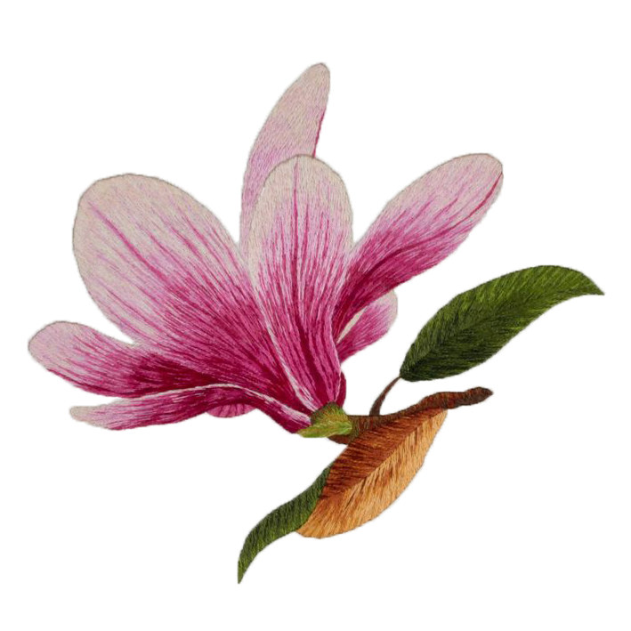 苏绣diy套件初学 玉兰花 针迹扫描 手工刺绣图案 送教程 零基础