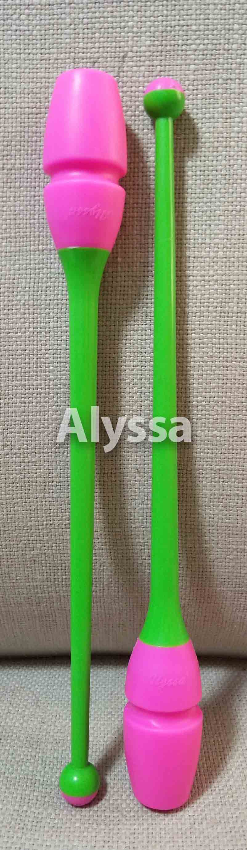 Alyssa rhythmic gymnastics stick - rubber stick two-tone Japanese same domestic first production of 410mm green powder