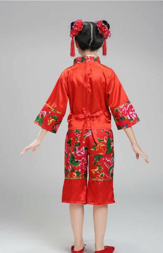新款儿童元旦开门红演出服装冬红灯笼表演服中国结喜庆舞蹈服女童