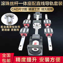 Ball screw Screw nut set Linear guide rail with stepper servo motor integrated seat slide module full set