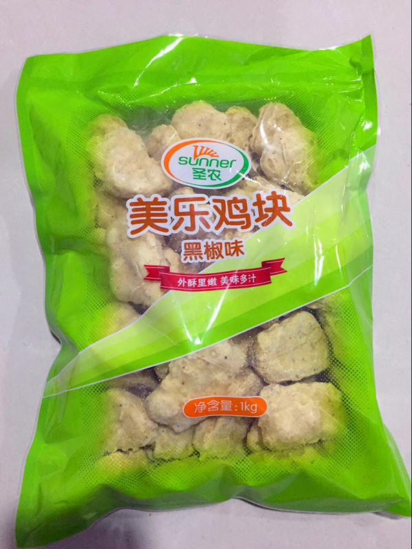 圣农美乐黑椒鸡块麦乐鸡块油炸上校鸡块黑胡椒冷冻1kg约45-50个