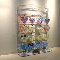 Wrought iron European single-sided wall floor-to-ceiling underwear display rack underwear store display shelves hanging underwear bra shelf