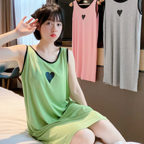 Loving Modale Sleeping Dress Woman Summer Sleeveless Dew Back Cute Sweet harnesses Sleeping Clothing Thin and Home Clothing New