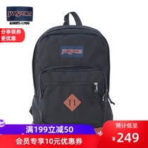  JanSport Jansport large capacity computer bag 31 liters mens and womens shoulder backpack leather bottom contrast 3P3U 008