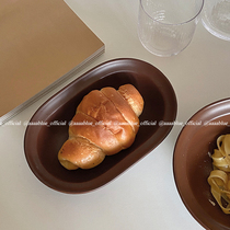 blue retro oval soup plate matte ceramic soup plate solid color pasta plate salad plate 9 5 inch breakfast plate