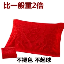 Cotton pillow towel a pair of cotton wedding big red enlarged widen thickened couple home high-end European cover towel
