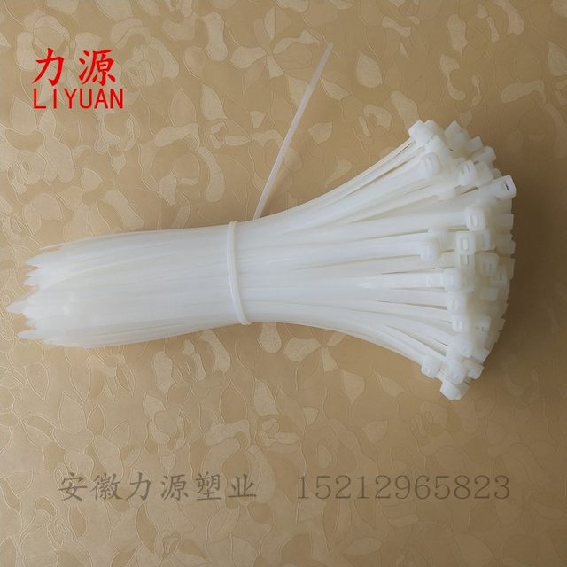 Liyuan locking ສາຍ nylon 8 * 400 ພາດສະຕິກ fixed ສາຍສາຍສາຍສາຍສາຍສາຍລວດຂະຫນາດໃຫຍ່ສີຂາວ