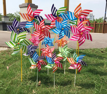 21cm hexagonal stripe handmade windmill Wedding advertising decoration Festive childrens gifts Stage performance real estate set