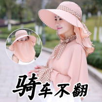 Hats worn in rural areas picking tea under the ground sun protection womens anti-ultraviolet face cover neck summer riding hat