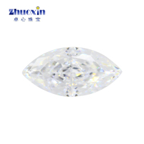 Horse Eye Shaped White Zircon Ice Flower Cheroid Synthetic Cubic Zirconia Bare Stone Leaves Olive Shaped CZ Transparent