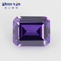 Purple Red Progenitor Green Shaped Cut Zircon Bare Stone Rectangular Chamfered Car Flat Ring Surface CZ Imitation Diamond main stone DIY