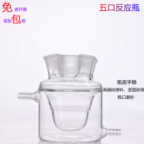 Glass instrument Glass 5-port reaction bottle 250ml Five-port electrolytic cell double-layer reactor Five-port reactor