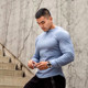 LIANG PIN Jacky Liang Pintritium Men's Two-tone Waffle Groove Henley Collar Long Sleeve Top 01923 LIANG PIN Jacky Liang Pintritium Men's Two-tone Waffle Groove Henley Collar Long Sleeve Top 01923