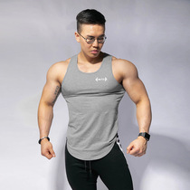 GYM's new breathable tight sports vest male cotton muscle fitness training basketball sleeveless T-shirt