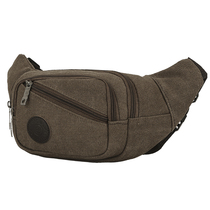 Waist bag mens and womens multi-function large-capacity business receipt wallet canvas small shoulder bag outdoor sports mobile phone bag chest bag
