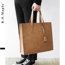 BOMaple Crazy Mapitot Bag Mens 2021 New Korean Edition Large Volume Cross Body Bag Tote Bag Shoulder Bag