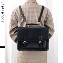 BOMaple Korean Mens Cambridge Bag Dual Purpose Shoulder Backpack Business Casual Carry-on Briefcase