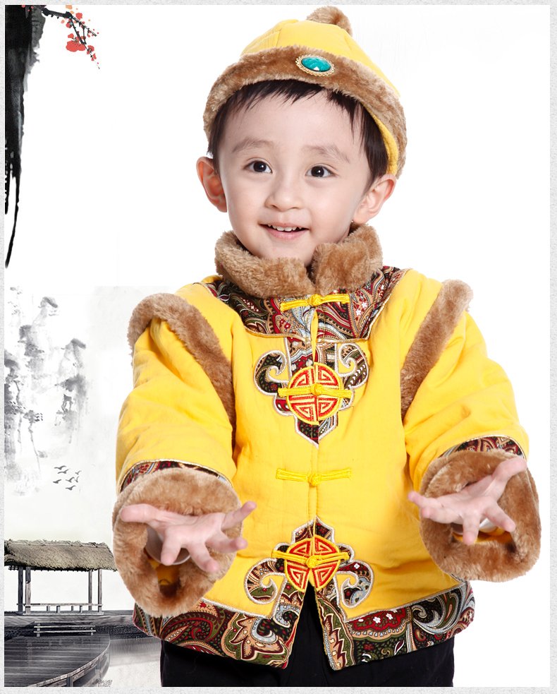 儿童唐装男童 冬装中国风童装新年套装婴儿过