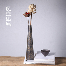 Wind Valley mountain room handmade hammer pattern copper vase flower vase Simple modern living room countertop bedroom flower arrangement flower arrangement