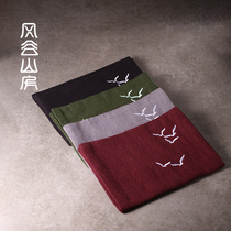 Wind Valley Mountain House Chinese style Zen cotton linen tea towel Creative long cleaning towel thickened absorbent tea ceremony Tea mat rag