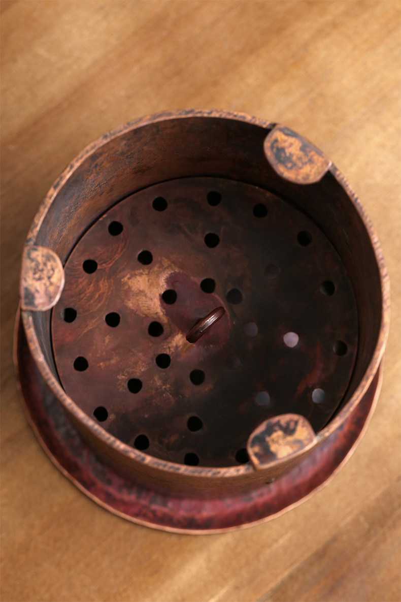 日式手工炭炉复古铜茶炉铜艺风炉茶道烧水煮茶器功夫配件