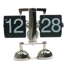 Page turning clock feet one foot stainless steel clock table clock mechanical clock mute living room study creative gift