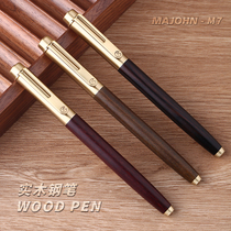 MAJOHN Last artisan M7 red wood solid wood fountain pen adult student fitted with a sea crystal grace with a pointed swivel suction ink gift box