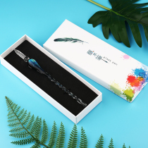 Handcrafted Blow Crystal Glass Dip Pen Color Ink Color Ink Test Color Painting Adult Student With Art Pen