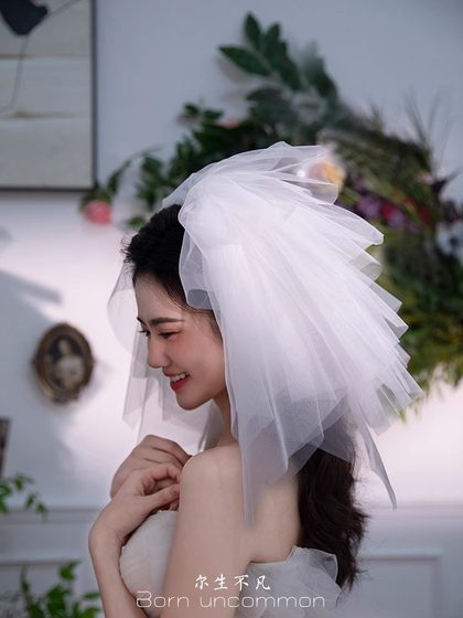 신부 웨딩 짧은 다층 푸피 베일, 결혼 증명서 등록, 제안 여행 사진, 어린이 보편적 작은 베일 수집 신부 웨딩 짧은 다층 푸피 베일, 결혼 증명서 등록, 제안 여행 사진, 어린이 보편적 작은 베일 수집
