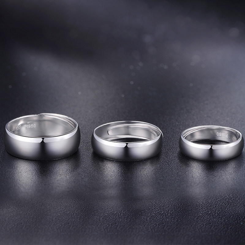 platinum ring men and women pt950 platinum ring aperture simple tianyuan ring live couple ring official authentic