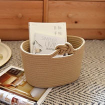 Thick cotton thread storage basket debris finishing basket desktop snack frame toy storage basket storage box clothing basket hanging basket