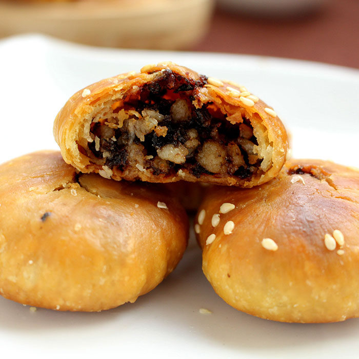 黄山烧饼正宗特产梅干菜扣肉饼小酥烧饼金华酥饼梅菜饼现做小烧饼_爱