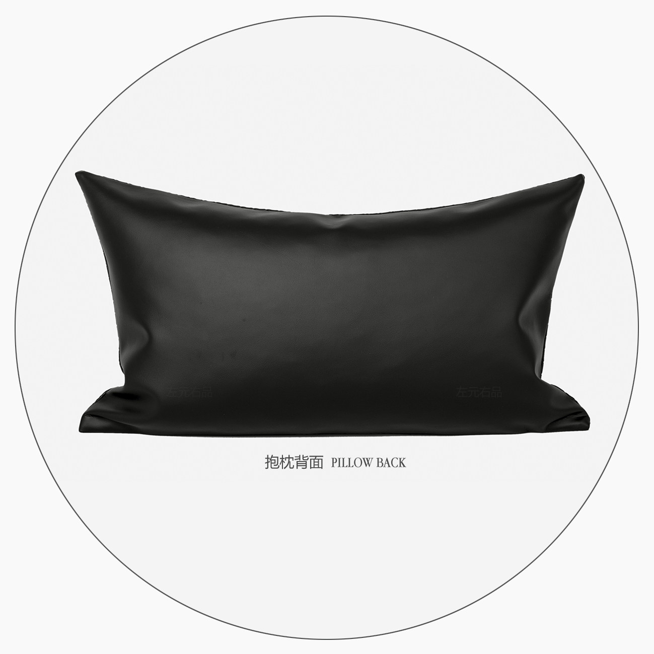 新款简约现代轻奢样板房间客厅沙发家居靠垫皮革皮质编织黑色抱枕
