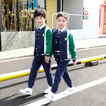 School uniform suit Class suit Autumn sports College style Primary school students spring and autumn kindergarten garden suit British style three-piece suit