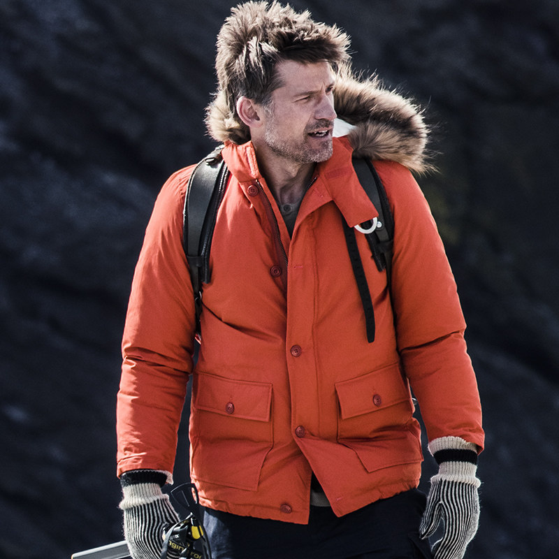 ak男装 冬季新款军事复古北欧极地御寒貉子毛男士保暖防风羽绒服_7折