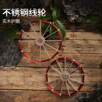 Turtle gun roulette wheel stainless steel A fish gun wheel old turtle rod winding wheel raft fishing and fishing rod fishing line disc gossip wheel A