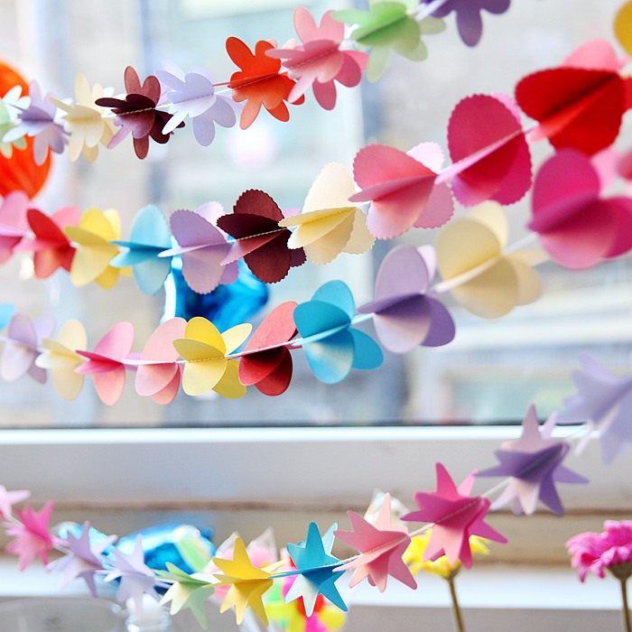 圣诞新年3层立体婚庆树门帘串纸拉花卡纸片串生日派对拉花节庆