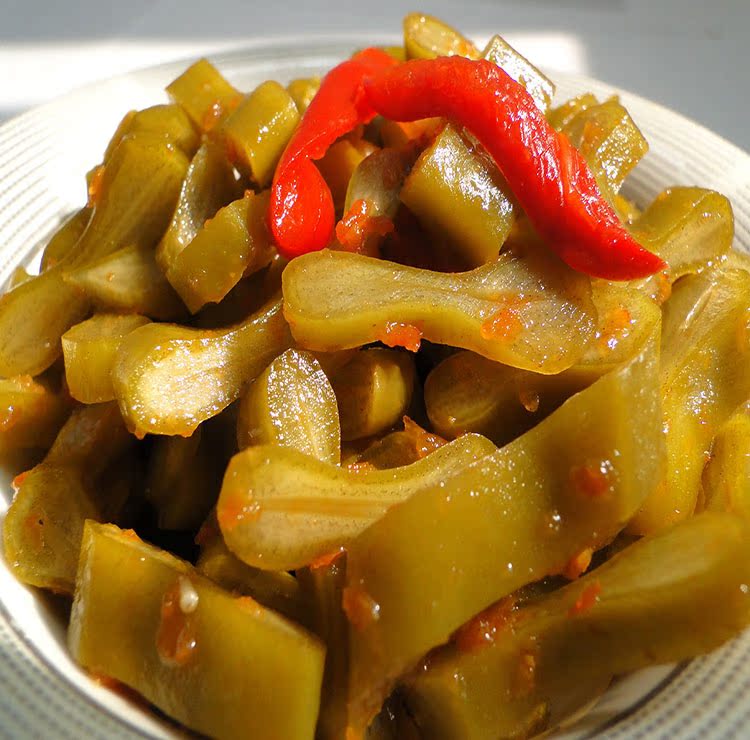 农家咸菜 腌刀豆 咸刀豆 酸刀豆 泡菜 辣椒刀豆 酸菜下饭菜