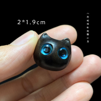 2*1 9cm ebony wood carving super cute Kitty pendant pendant diy key chain mobile phone chain accessories accessories
