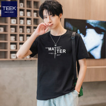 TEEK 2021 New Summer T - Shirt Short - sleeved Men Trend Pure Cotton Casual Clothes Youth Tide Tailor Half - sleeve t