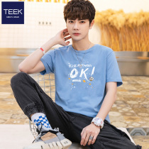 TEEK 2022 Summer Slow T - shirt Men Trend Fashion Half - sleeve Student Clothing Tide