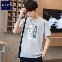 TEEK Tide Short Sleeve Male T - shirt Cotton Astronaut printing half - sleeve summer trend students topped clothes