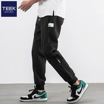 TEEK Casual Sports Pants Spring Male port Wind youth Small crowdtime Summer Tide Cards Straight Barrel Closing Long Pants Wear Pants