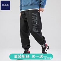 TEEK2021 summer mens sports pants Teen loose drawstring casual pants ins tide brand port wind trousers