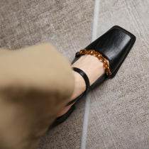 Coarse and small crowdhead sandals sandals Shoes Fairy Shoes 2022 New summer with matching dresses square heads Mary Jane shoes